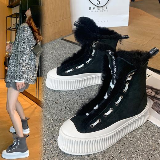 冬季保暖，厚底毛里绑带毛毛靴MM-9105-5 商品图2