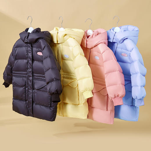 笛莎DESHA童装女童2023冬季新款蓄热收腰工装时尚长款羽绒服 商品图4