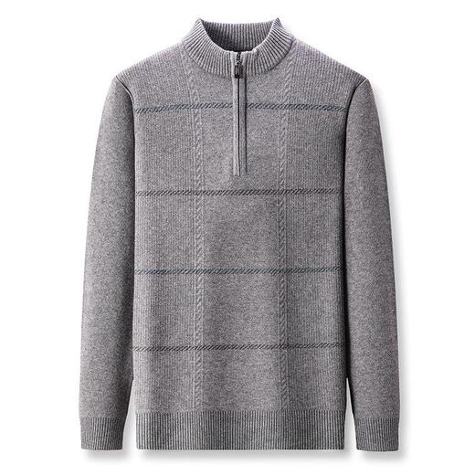 羊毛混纺加厚针织衫毛衣秋冬季新款立领拉链休闲百搭保暖羊毛衫男 商品图4