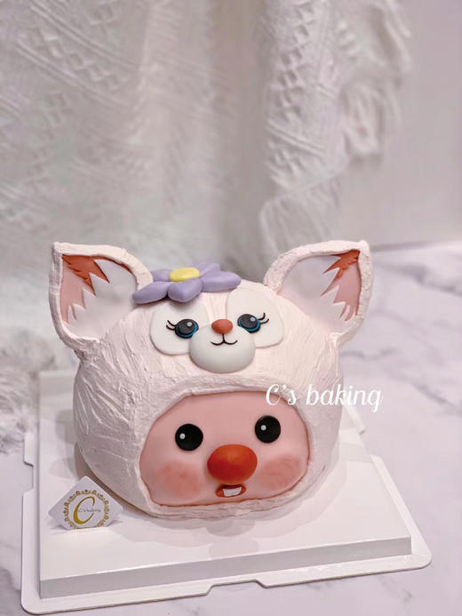 假装是玲娜贝儿哈哈哈哈 #loopy #搞怪蛋糕  忌廉蛋糕【半翻糖蛋糕需提前2天预订】（默认自提，收费配送请联系客服） 商品图0