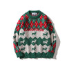 【服饰专场】秋冬新款实拍宽松美式复古圣诞风拼色圆领针织毛衣 商品缩略图6
