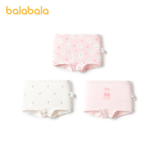 巴拉巴拉女童内裤棉平角春季新款儿童四角短裤亲肤萌不夹PP三条装 商品图4