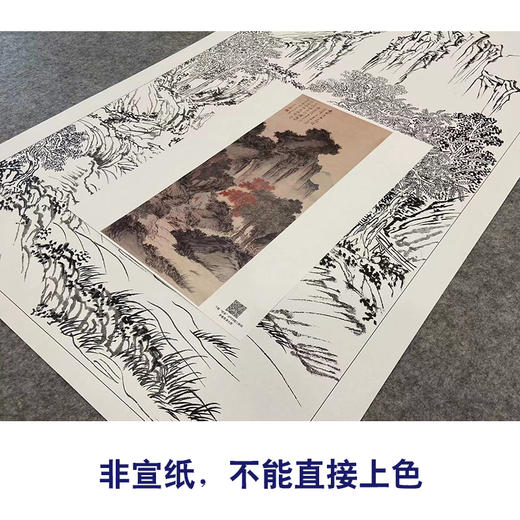 【大彩图】傅儒工笔画白描底稿《丛林遇雨图》临摹勾线高清打印稿A646 商品图2