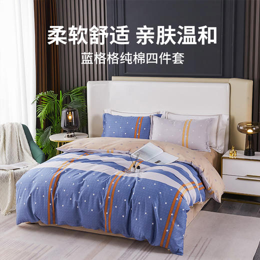 BNL-JF606 蓝格格纯棉四件套 商品图2