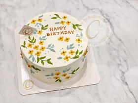 #森系/小清新/ins风  手绘花草/小碎花蛋糕 忌廉蛋糕（默认自提，收费配送请联系客服）