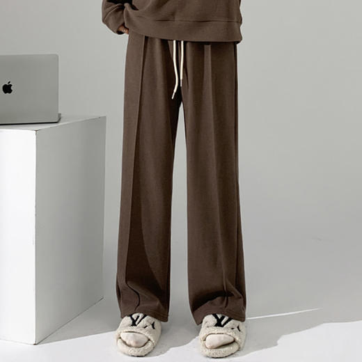 秋冬加绒【垂感糯米阔腿裤】高腰显瘦 百搭直筒长裤 加厚休闲裤 商品图1