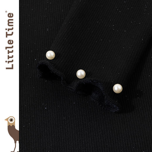 littletime女童打底衫加绒半高领2023秋冬新款儿童套头长袖针织衫 商品图3
