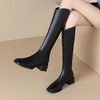 ZHR长筒靴女2023秋冬新款简约气质时尚洋气优雅复古及膝方头女靴 商品缩略图1