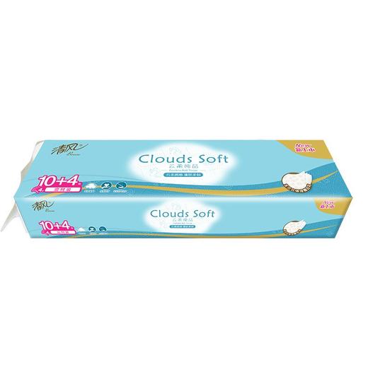 清风云柔纯品4层*110g*14卷*6无芯卷1540g/提 商品图0
