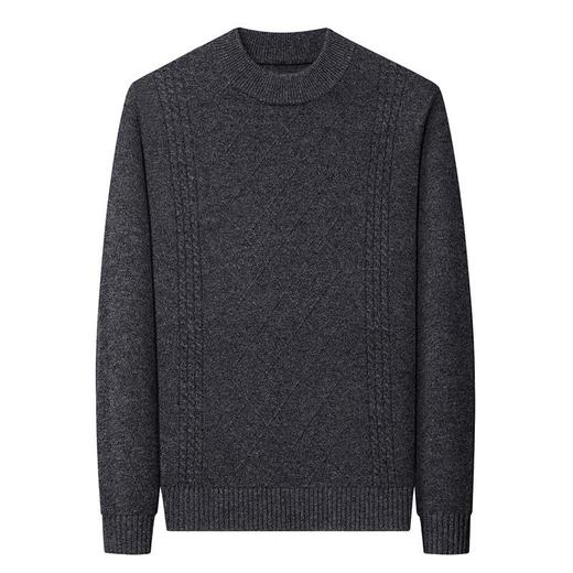 纯羊毛打底衫毛衣男士秋冬季新款加厚保暖休闲提花内搭羊毛衫 商品图4