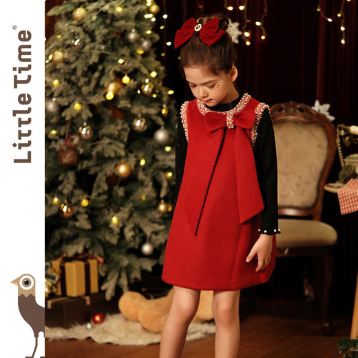 littletime女童打底衫加绒半高领2023秋冬新款儿童套头长袖针织衫 商品图1