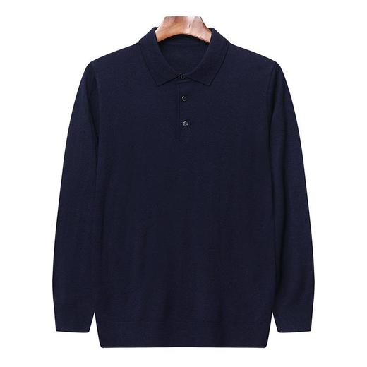 羊毛混纺长袖针织衫毛衣男士秋冬季新款翻领纯色休闲百搭打底羊毛衫 商品图4