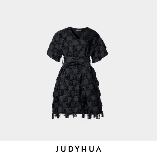 JUDYHUA 抽象流苏连衣裙 商品图3
