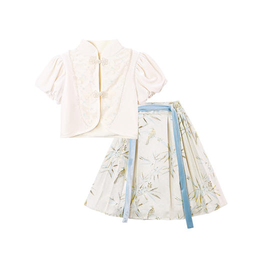 笛莎童装女童套装2023新款马面裙套装 商品图4