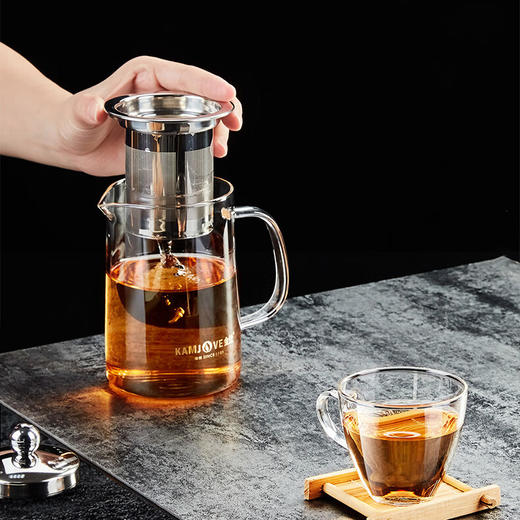 金灶A-01飘逸杯加厚玻璃泡茶壶茶壶不锈钢过滤内胆茶壶办公室茶具花茶壶A-03 商品图3