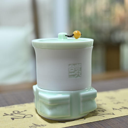 羽诗制造出品 吉祥福礼套装玉青瓷盖碗相框文创礼盒 商品图4