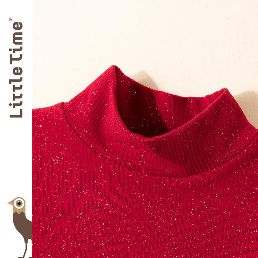 littletime女童打底衫春秋款半高领2023新款秋冬百搭儿童长袖T恤 商品图1
