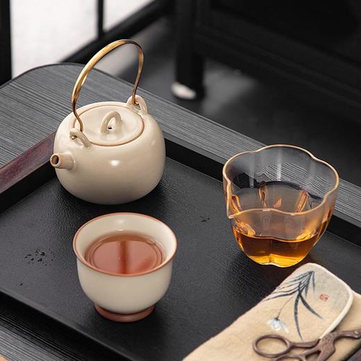 米黄汝窑茶杯主人杯单杯开片可养陶瓷品茗杯刻字茶盏伴手礼 商品图2