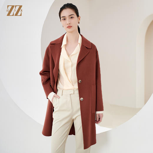 佐尔美冬季新款 气质时尚95%绵羊毛双面呢大衣女E34SM36 商品图3