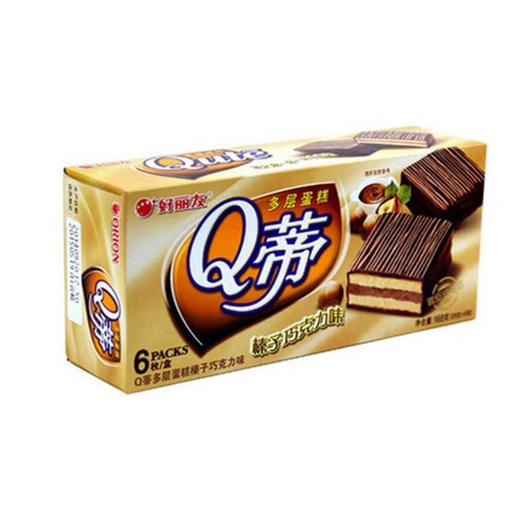 好丽友Q蒂榛子巧克味蛋糕(盒)168g 商品图0