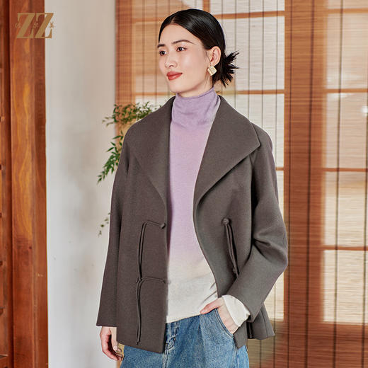 佐尔美冬季新款 浪漫国风时髦流苏简约盘扣羊毛大衣女E34ZD30 商品图1