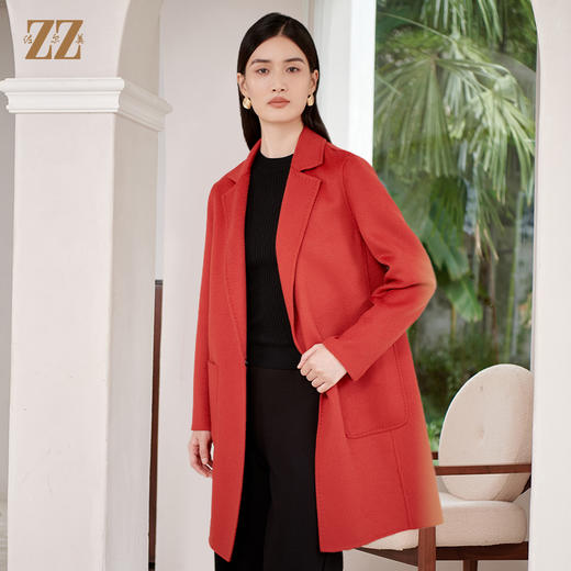 佐尔美冬季新款 气质经典90%羊毛双面呢大衣女E34SM53 商品图1