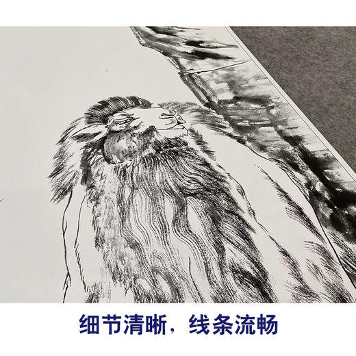 【大彩图】刘奎龄工笔画白描底稿《关山春晓图》骆驼临摹勾线高清打印稿A644 商品图4