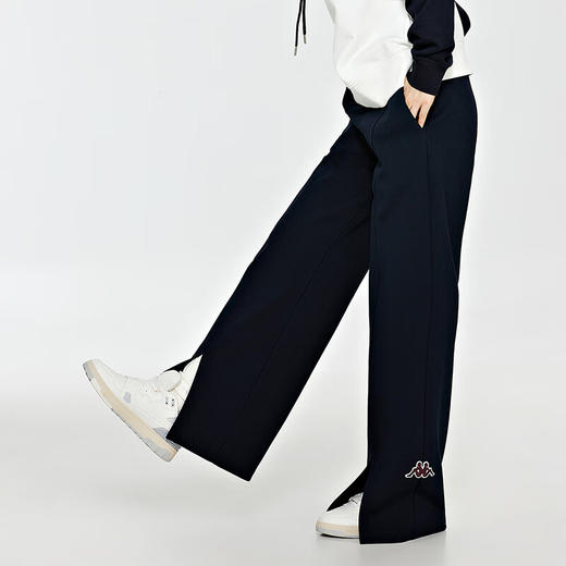 卡帕（Kappa）复古休闲裤2023新款女高腰运动裤针织长裤开叉裤脚卫裤K0D82AK05 商品图3