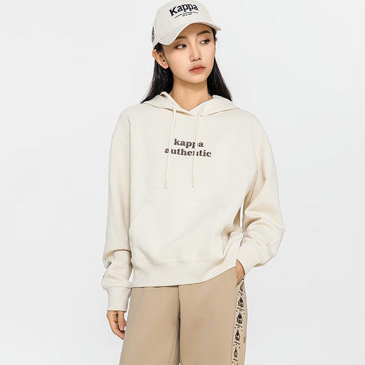 卡帕（Kappa）套头帽衫2024新款女针织运动卫衣休闲字母长袖K0E22MT70 商品图3