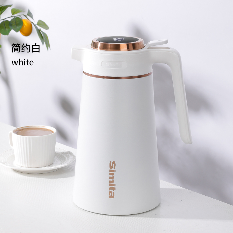 德国施密特Simita悦莱智能显温保温壶家用保温瓶热水瓶暖水壶316不锈钢大容量高档咖啡壶 MBH1001-200A