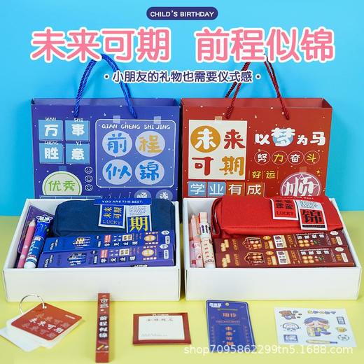 小学生励志套装儿童生日伴手礼盒幼儿园入学奖励品一年级文具批发 商品图2