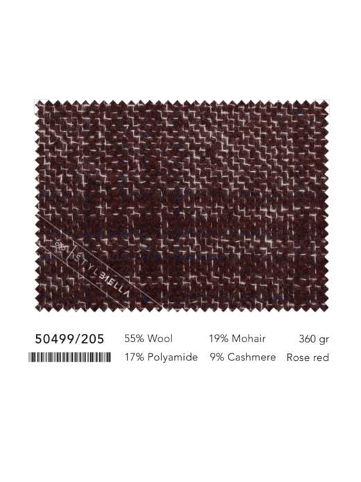 Stylbiella 羊绒羊毛马海毛混织酒红色全麻衬单西 商品图3