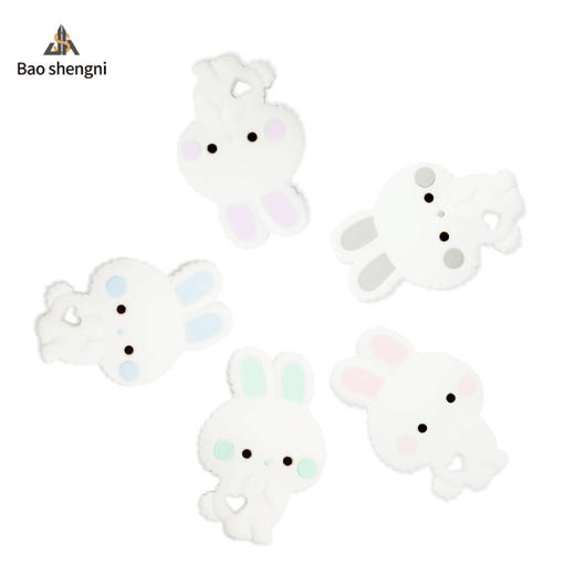 【美国FDA认证，宝宝放心啃咬！】新款硅胶婴儿牙胶母婴用品，滴胶兔子硅胶宝宝咬咬乐磨牙棒磨牙器，贴心设计也美观，不易粘毛，沾灰尘，容易清理清洁！ 商品图2