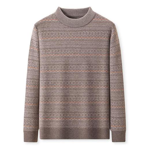 羊毛混纺加厚针织衫毛衣秋冬季新款半高领休闲百搭保暖提花羊毛衫 商品图4