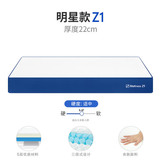 蓝盒子Z1记忆棉弹簧床垫硬垫双人家用软垫 商品图5