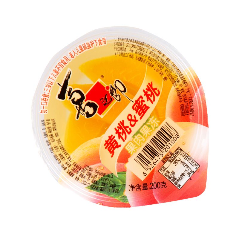 喜之郎黄桃蜜桃果肉果冻（杯）200g