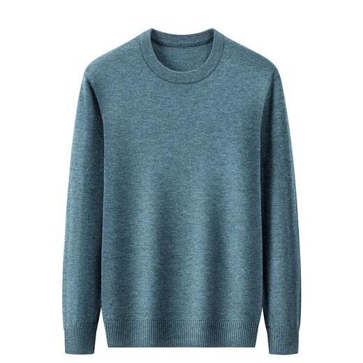 纯羊毛针织毛衣秋冬季新款纯色简约百搭加厚保暖打底羊毛衫男 商品图4