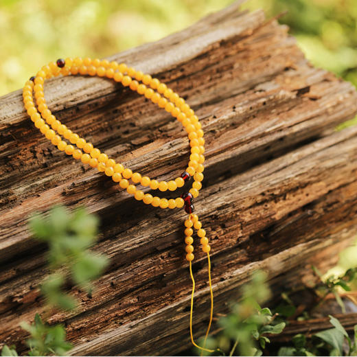 *自营*108颗珠子 | 长款血珀蜜蜡可选可diy。佛珠天然琥珀珠子文玩项链男女佩戴盘珠。 商品图1