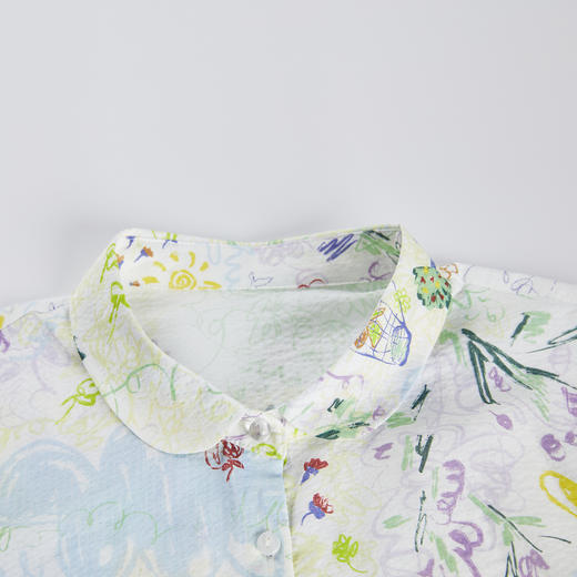 谜底碎花衬衫女2024春款复古文艺宽松百搭花色衬衣长袖245MC6001 商品图3