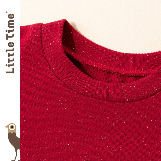 littletime女童打底衫t恤长袖春秋2023新款春装儿童半高领针织衫 商品图2