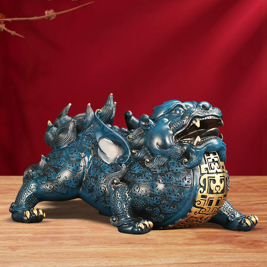 灵机吉品 彩铜富贵貔貅摆件 家居客厅店铺开业送礼财生意办公室摆件 商品图2