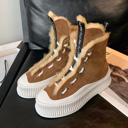 冬季保暖，厚底毛里绑带毛毛靴MM-9105-5 商品图3
