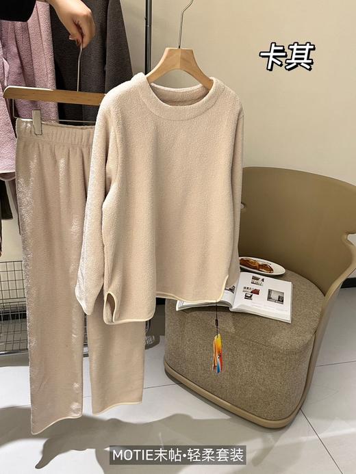 秋冬【云朵绒长袖睡衣】加厚轻柔套装 休闲女可外穿 长款家居服两件套 商品图8