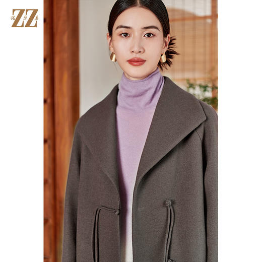 佐尔美冬季新款 浪漫国风时髦流苏简约盘扣羊毛大衣女E34ZD30 商品图3