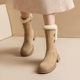 冬季保暖，羊羔毛厚底马丁靴XWJ-X180-20