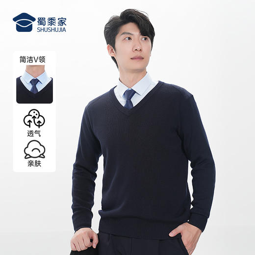 【实付满399送保温杯】【通勤V领毛衣】弹力混纺毛衫休闲保暖长袖打底衫 商品图5