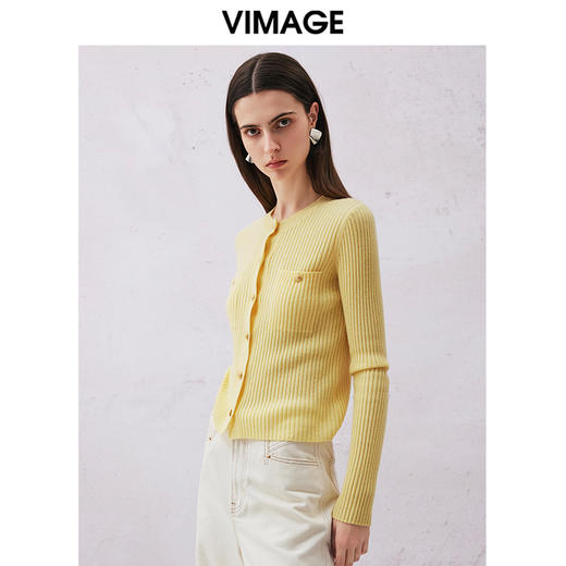 VIMAGE纬漫纪春季新款显瘦修身针织衫V2101701 商品图2
