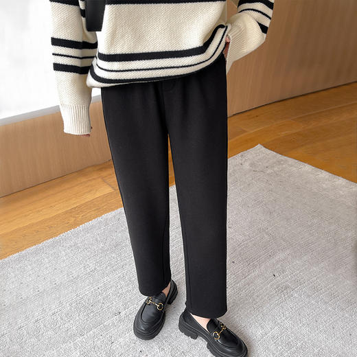 秋冬【温暖一条过冬】巨显瘦好搭的毛呢裤 加绒加厚 显瘦高腰九分裤 商品图3
