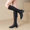 ZHR长筒靴女2023秋冬新款简约气质时尚洋气优雅复古及膝方头女靴 商品缩略图3
