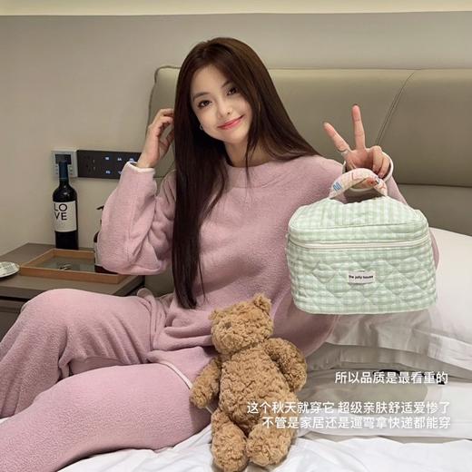 秋冬【云朵绒长袖睡衣】加厚轻柔套装 休闲女可外穿 长款家居服两件套 商品图3